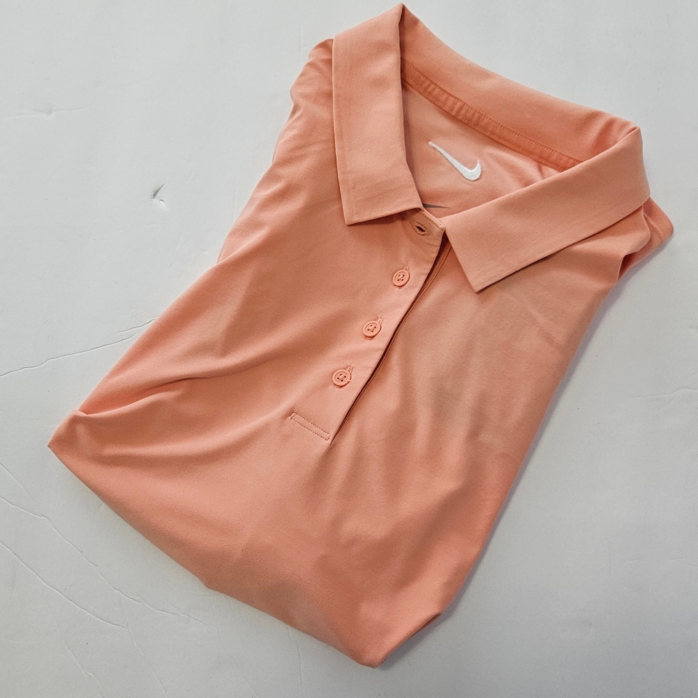 Women's Nike Victory Dri Fit Slim Fit Sleeveless Golf Polo - Apricot - X-Large